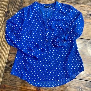 A.N.A. Women’s Blue/White Polka Dot Top (PS)